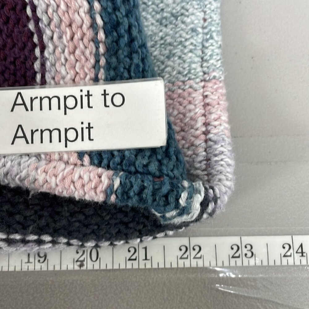J. Jill Pure Jill Sweater Crew Neck Chunky Knit Pink Teal Size Medium M - Picture 13 of 13